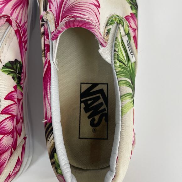 Vans Off the Wall Hibiscus Floral Print Slip On Shoes Women Size 5 Men Size 3.5 - Picture 11 of 14